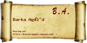 Barka Agád névjegykártya